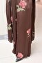 Rose Embroidered Fabric Mix Cap Pants Set - 4