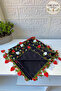 Handmade Written Strawberry Embroidered Scarf Yemeni Cheesecloth Gift Dowry Bag - 2