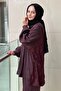 Ruffle Detailed Mixed Fabric Patterned Tunic Trouser Set - 4