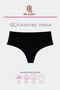 Women Thong, High Waist Thong 5 Pack Black String Thong Panties Cotton Fabric - 3