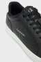Men's Leather Laced Flat Sole Round Toe Ck Patterned Black Sneaker Ym0Ym01369-0Gm - 5