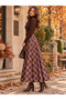 Coffee Plaid Patterned Skirt - Stylish Design with Belt Detail - 2