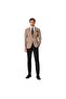 Slim Fit Men's Suit with Cashmere Jacket – Milk Coffee Jacket, Black Trousers, Shirt