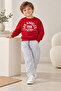 Flexible Comfortable Red Color Bottom - Top Children's Suit with Bicycle Collar - 2