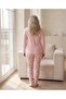 Women's Winter Plus Size Embroidered Patterned Collar Buttoned Long Sleeve Pajama Set - 3
