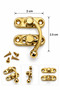2 Pieces Gold Bow Eye, Zamak, 25X20 mm - Special, Hobby, Chest, Backgammon, Gift, Box Lid Lock - 2
