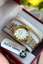 100% Original Gold Silver Color Cord Steel Women's Wristwatch with Bracelet Gift - 4