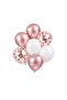 10-12 inch white rose gold and confetti mixed balloons 10 pieces