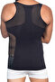 Black Seamless Mesh Men's Corset Undershirt - 3