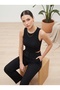 3-Piece Women's Ribbed Short Crop Tank Top (Black-White-Grey) Stretchy Cotton - 4
