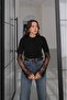 Black Lace Sleeve Sweater - 2