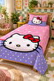 Hearted Polka Dot Cute Children's Pique Set - Linear Cat Modern Lilac Pink Quilted Bedspread - 5