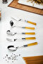 5 Piece Platinum Serving Set & Serving Presentation Set Amber (Skimmer / Colander / Spatula / Fork / Spoon) - 3