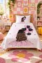 Girl's Single Pique Set with Balloon Heart - Princess Themed Bohemian Powder Decorative Bedspread - 8