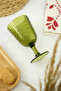Allegra Dark Green Goblet Glass - 450 ml Single Acrylic Material - Not Glass Shatter-Resistant - 3