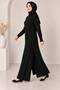Women's turtleneck, side slit, and 2-piece pants knitwear set - 5