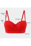 Red Lace Detailed Adjustable Strap Balconette Bra & Panty Lingerie Set - Underwire and Padded - 4