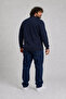 Men's Large Size Polo Collar Sweat Flota Pocket 24407 Navy Blue - 3