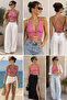 Pink Low-Cut Crop Blouse - 2