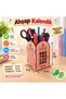 Wooden Pen Holder Telephone Booth Pink