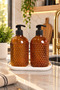 Viola Liquid Soap Dispenser 2Nd Generation Stand / Amber-White Base • Lavabo Bathroom Kitchen Countertop Elegance Glass Soap Dispenser Liquid Soap Dispenser Soap Pump Kitchen Liquid Soap Dispenser Glass Detergent Dispenser Decorative Soap Dispenser - 4