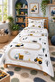 مجموعة بيكيه مفردة مطبوعة للأطفال والرضع من Construction Machinery Road مقاس 160x230 باللون الأبيض