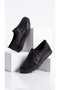 Black Women's Orthopedic Leather Thick Sole Walking and Daily Sneaker Shoes - 2
