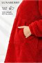 Red plush Hooded blanket clothes, comfortable/warm pajamas, above knee loose fit, ideal for cold weather - 7