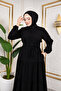 Medina Silk Belted Gathered Layered Hijab Ferace - 5