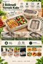 2-Compartment Stainless Steel Lunch Box – Portable Meal Container with Leak-Proof Lid - 3