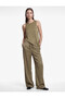 Beli Lace-Up High Waist Wide Leg Satin Trousers