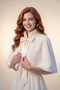 Long Bow Soft Textured Fur Etol Bridal Bolero Off White - 5
