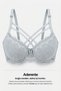 Light Gray Lace and Crisscross Band Detailed Supported Adjustable Strap Bra & Panty Lingerie Set - Underwire and Padded - 5