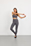 Gray Smoked Push up Non-Marking Gathered Gathering Seamless Seamless High Waist Comfortable Sports Leggings - 5