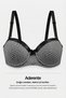 Gray Black Contrast Patterned Supportive Adjustable Strap Bra & Panty Lingerie Set - Underwired and Padded - 5