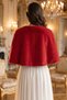 Premium Fur with Brooch Etol Bridal Bolero Wedding Dress Bolero Bridal Shawl Bridal Fur Evening Dress Shawl Red - 6