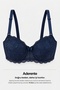Navy Blue Lace Detailed Supported Adjustable Strap Bra & Panty Lingerie Set - Underwired and Padded - 5