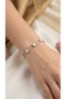 Double Chain Steel Bracelet with Pearlescent Natural Stone - 2