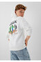 M6S10189 Minecraft Printed Hooded Kids Sweatshirt White