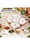 5-Piece Porcelain Luxury Breakfast Set with Bamboo Stand and Porcelain Lid