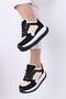 Lenard Black White Sole Suede Lace-Up Women's Sneakers - 2