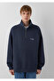 M0S10678 Jeans Logo Printed Semi-Zipper Men's Sweatshirt Dark Blue - 3