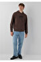 M0S10646 Logo Printed Hooded Men's Sweatshirt Brown - 2