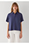 Short Sleeve Navy Blue Shirt Loose Fit / Relaxed Fit 1211613-86965 - 3
