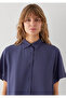 Short Sleeve Navy Blue Shirt Loose Fit / Relaxed Fit 1211613-86965 - 6