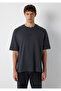Logo Printed Anthracite T-Shirt Oversize / Wide Cut 0620178-70087 - 3