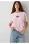 Slogan Printed Pink T-Shirt Regular Fit / Normal Cut 1614165-89200