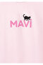 Logo Cat Printed Pink T-Shirt Loose Fit / Comfortable Loose Cut 7610475-90773 - 5