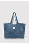 M Logo Embroidered Denim Shoulder Bag 1913790-22189 - 3