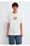 Printed Ecru T-Shirt Loose Fit / Comfortable Loose Cut 0613384-80194 - 4